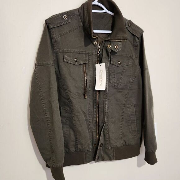 Chouyatou Jacket Womens Size Medium Olive Green Color  B8 - Picture 1 of 15